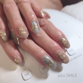 #70代のお客様 #マグネットネイル 
#ミラーネイル 
#キラキラが好き #plussmile #ネイルブック
