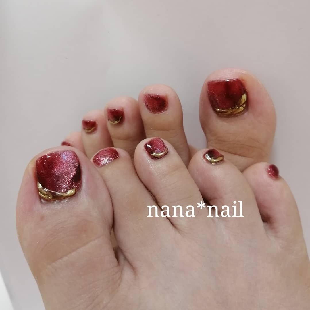 秋 オールシーズン バレンタイン デート フット Nana Nailのネイルデザイン No ネイルブック