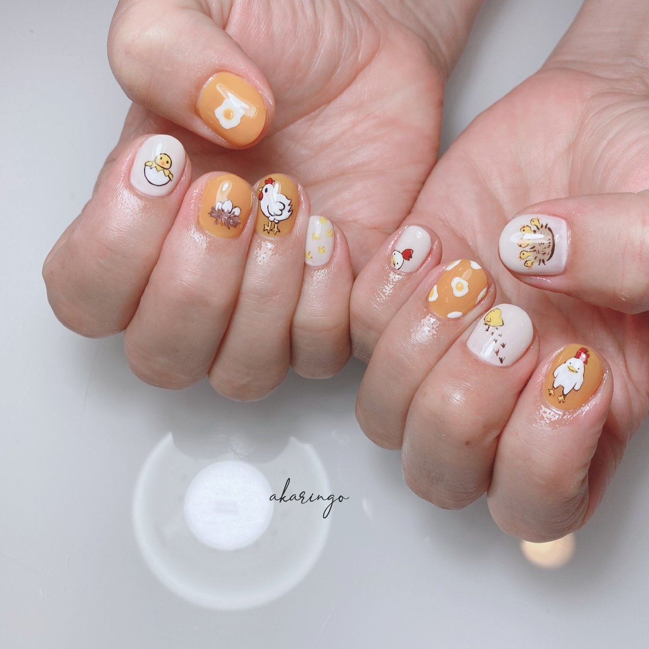 オールシーズン ハンド キャラクター ショート ベージュ Akaringo Nailのネイルデザイン No ネイルブック