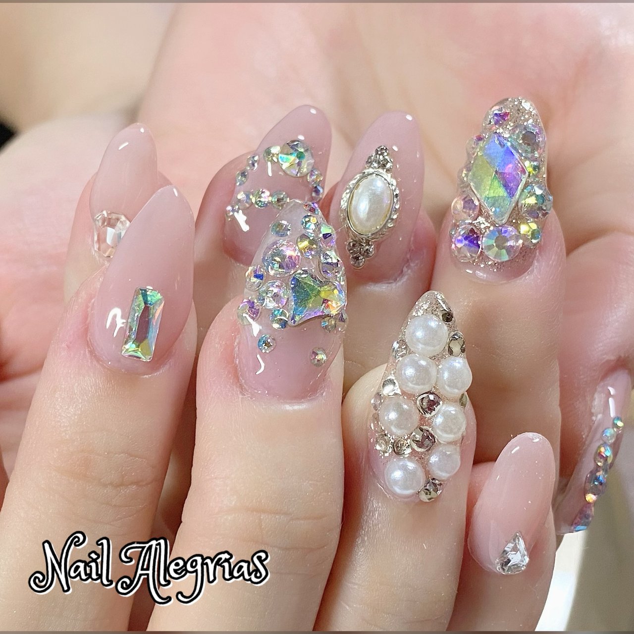 ブライダル パーティー デート 女子会 ハンド Nail Alegrias ネイルアレグリアス のネイルデザイン No ネイル ブック