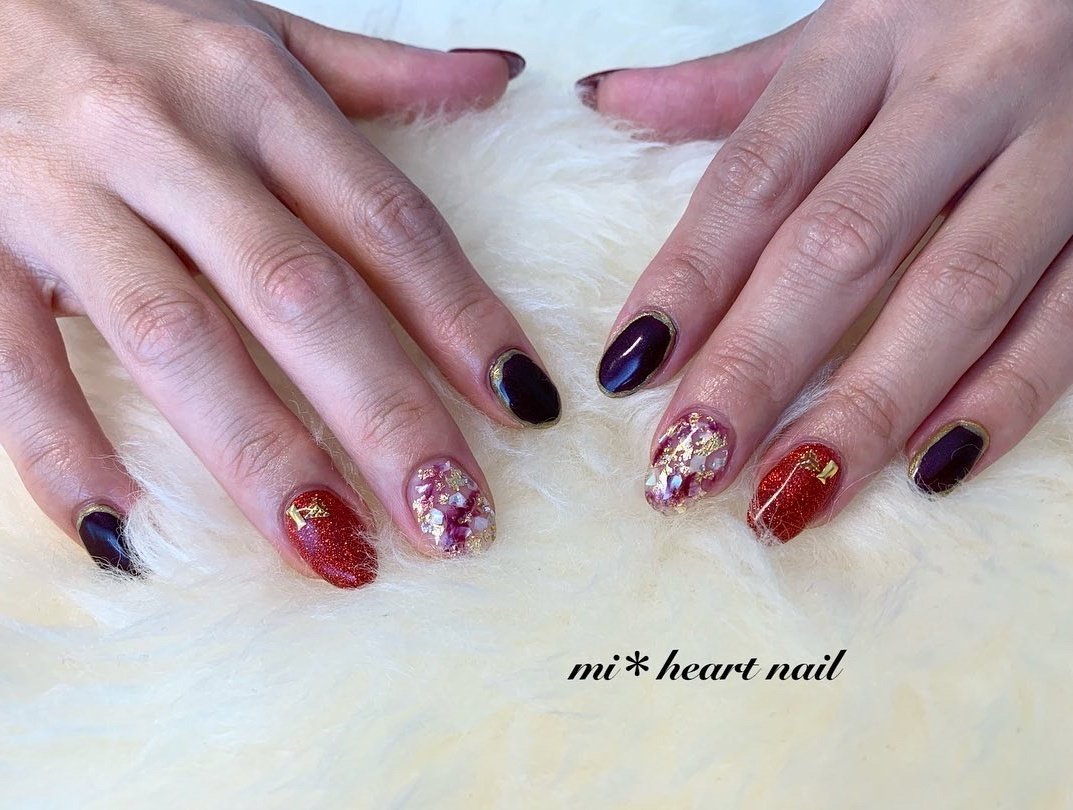 秋 デート ハンド シェル ニュアンス Mi Heart Nailのネイルデザイン No 5657279 ネイルブック