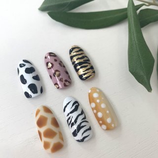 虎柄のネイルデザイン ネイルブック