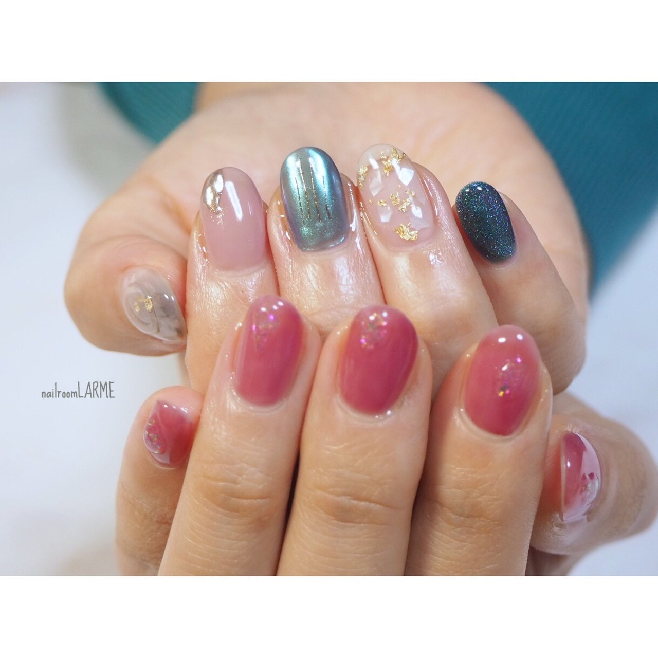 ハンド ピンク グリーン Nailroomlarmeのネイルデザイン No ネイルブック