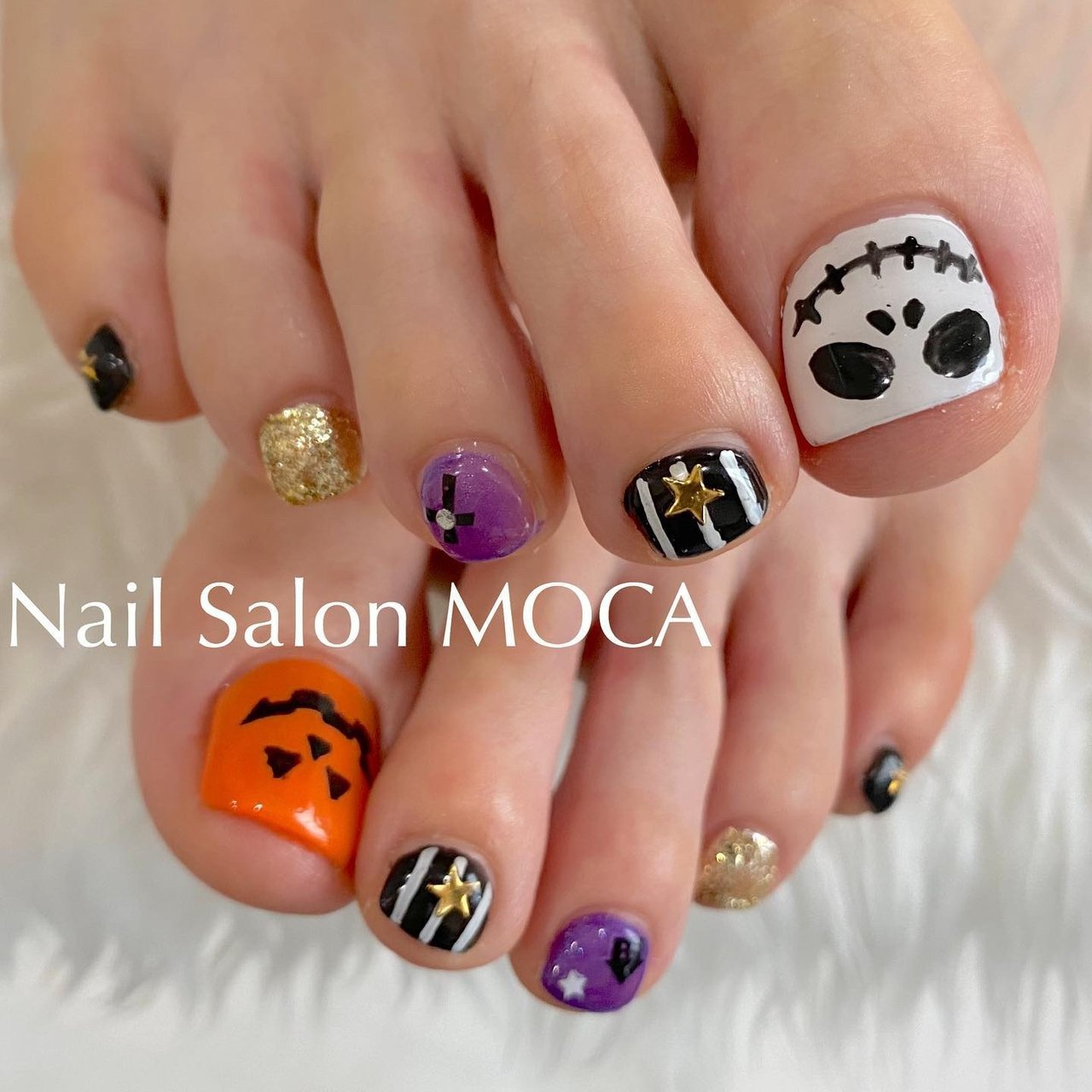 ハロウィン パーティー 女子会 フット キャラクター Nailsalon Mocaのネイルデザイン No ネイルブック