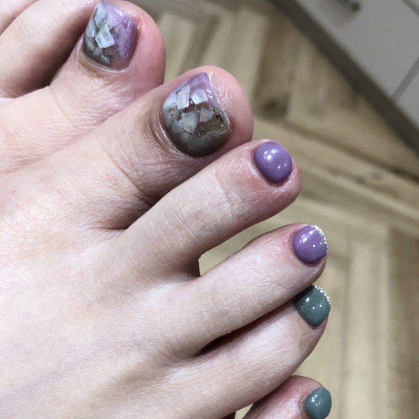 秋 フット グリーン パープル Yunaのネイルデザイン No ネイルブック