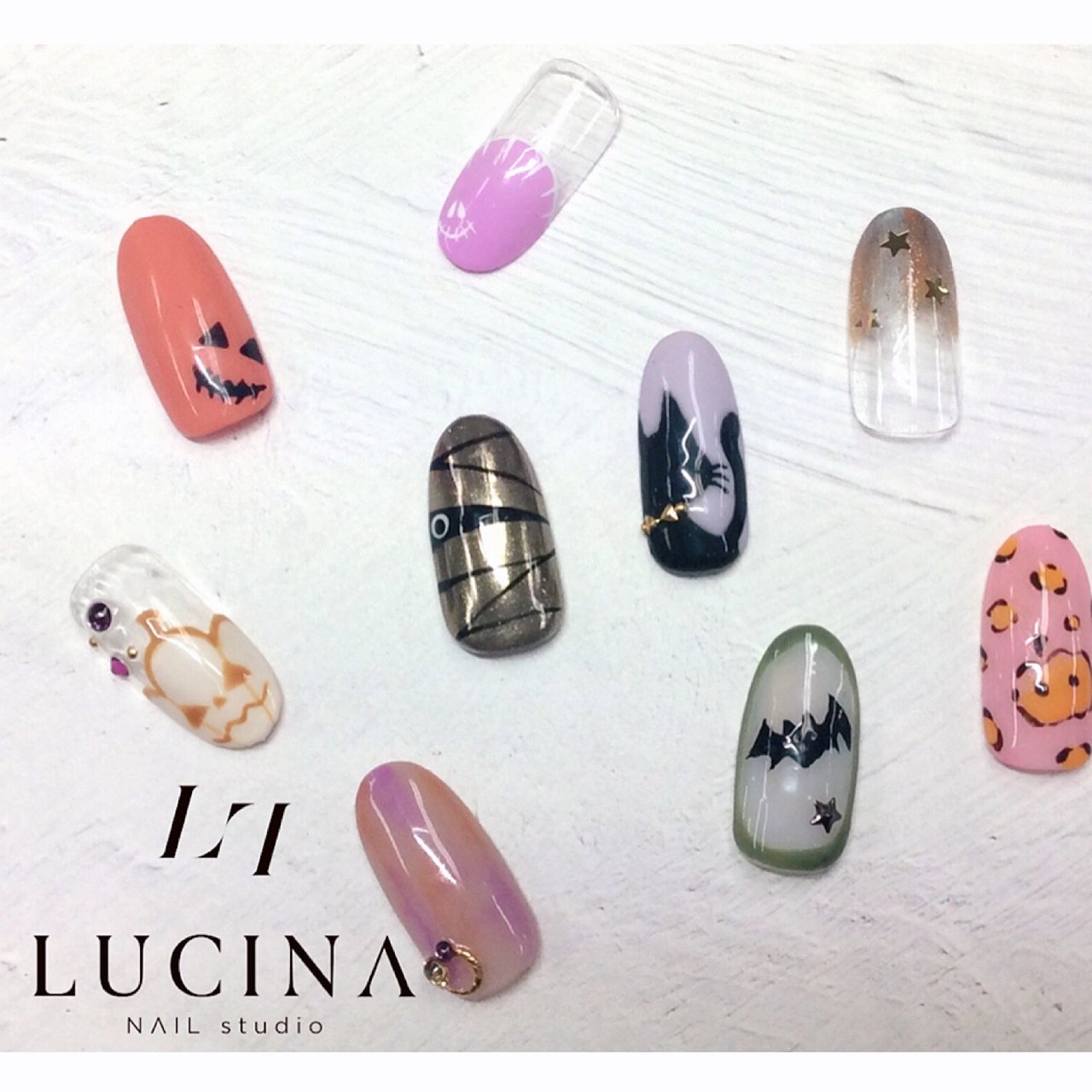 秋 ハロウィン ハンド フレンチ キャラクター Nailstudio Lucinaのネイルデザイン No ネイルブック