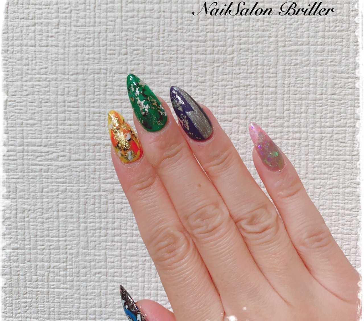 オールシーズン ハンド フラワー 痛ネイル ホイル Nailsalon Briller ｰネイルサロン ブリエｰのネイル デザイン No ネイルブック