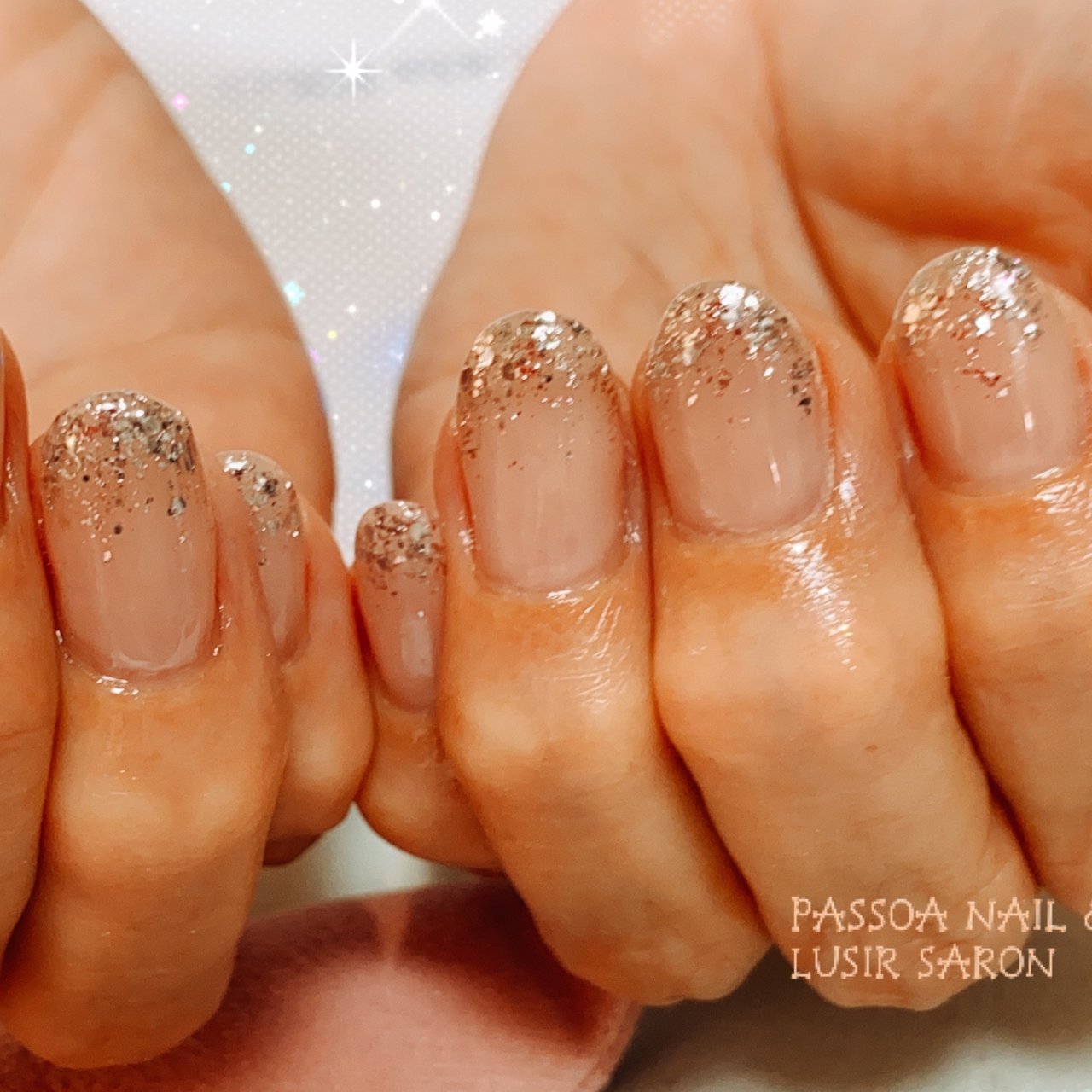 オールシーズン ハンド グラデーション ラメ ショート Passoa Nailのネイルデザイン No ネイルブック