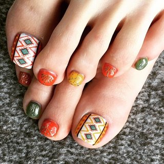 フット ボヘミアン セルフネイルのネイルデザイン ネイルブック