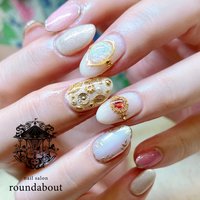 レトロ ベージュのネイルデザイン ネイルブック
