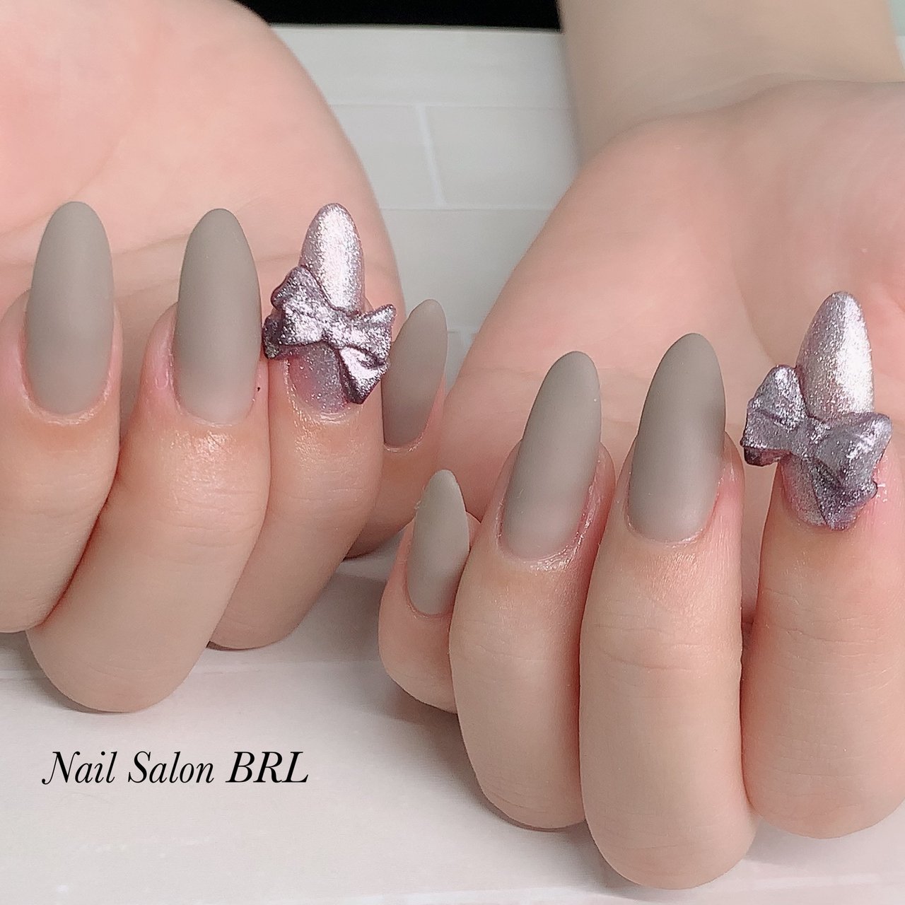 ハンド シンプル ワンカラー リボン ギャラクシー Nail Salon Brl ネイルサロン ベリル のネイルデザイン No ネイルブック