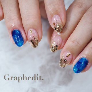 青べっ甲ネイルのネイルデザイン ネイルブック