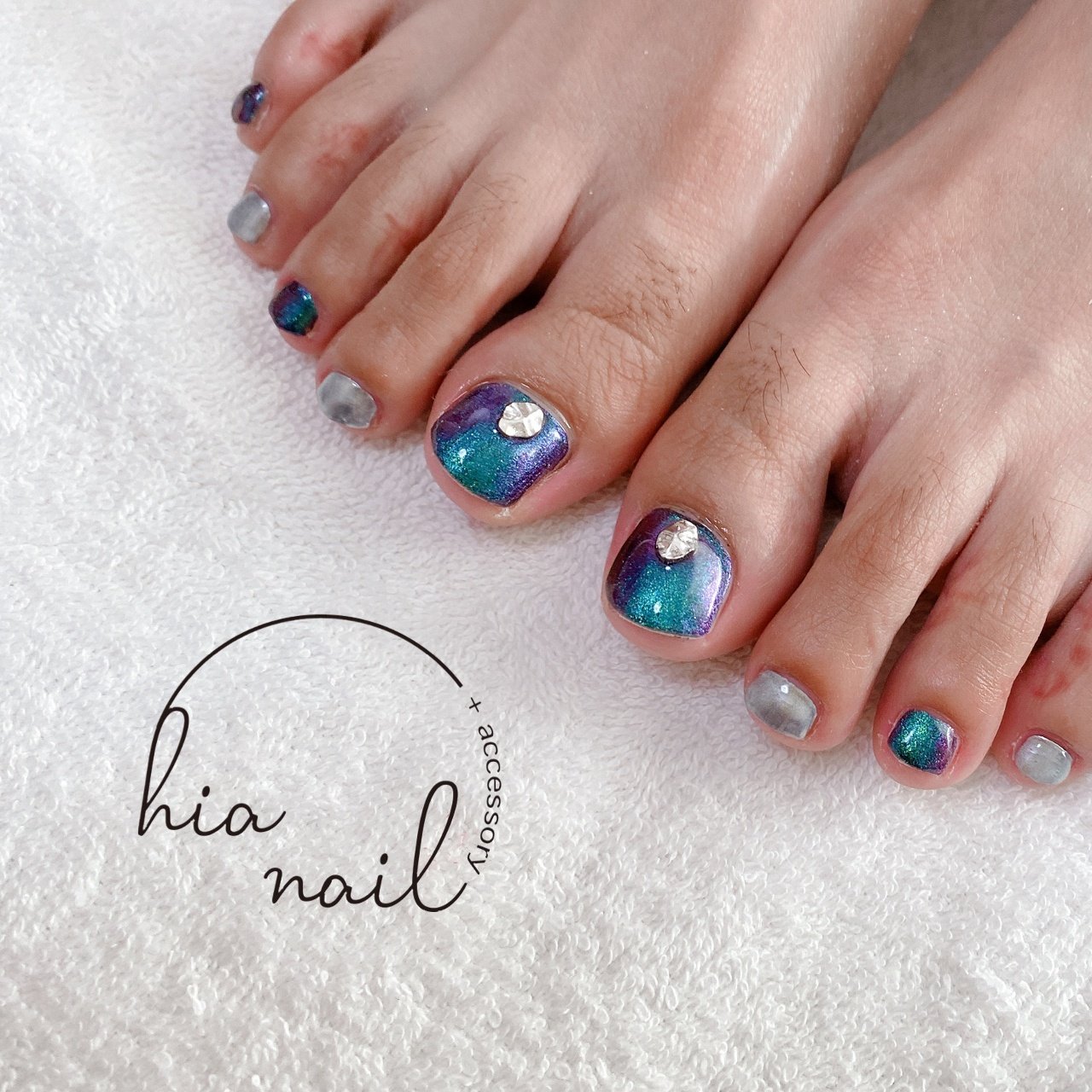 夏 秋 フット シンプル ショート 枚方長尾ネイルサロン Hia Nail Midoriのネイルデザイン No 5673172 ネイルブック