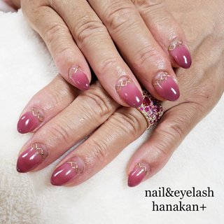 グラデーション エスニック ボルドーのネイルデザイン ネイルブック