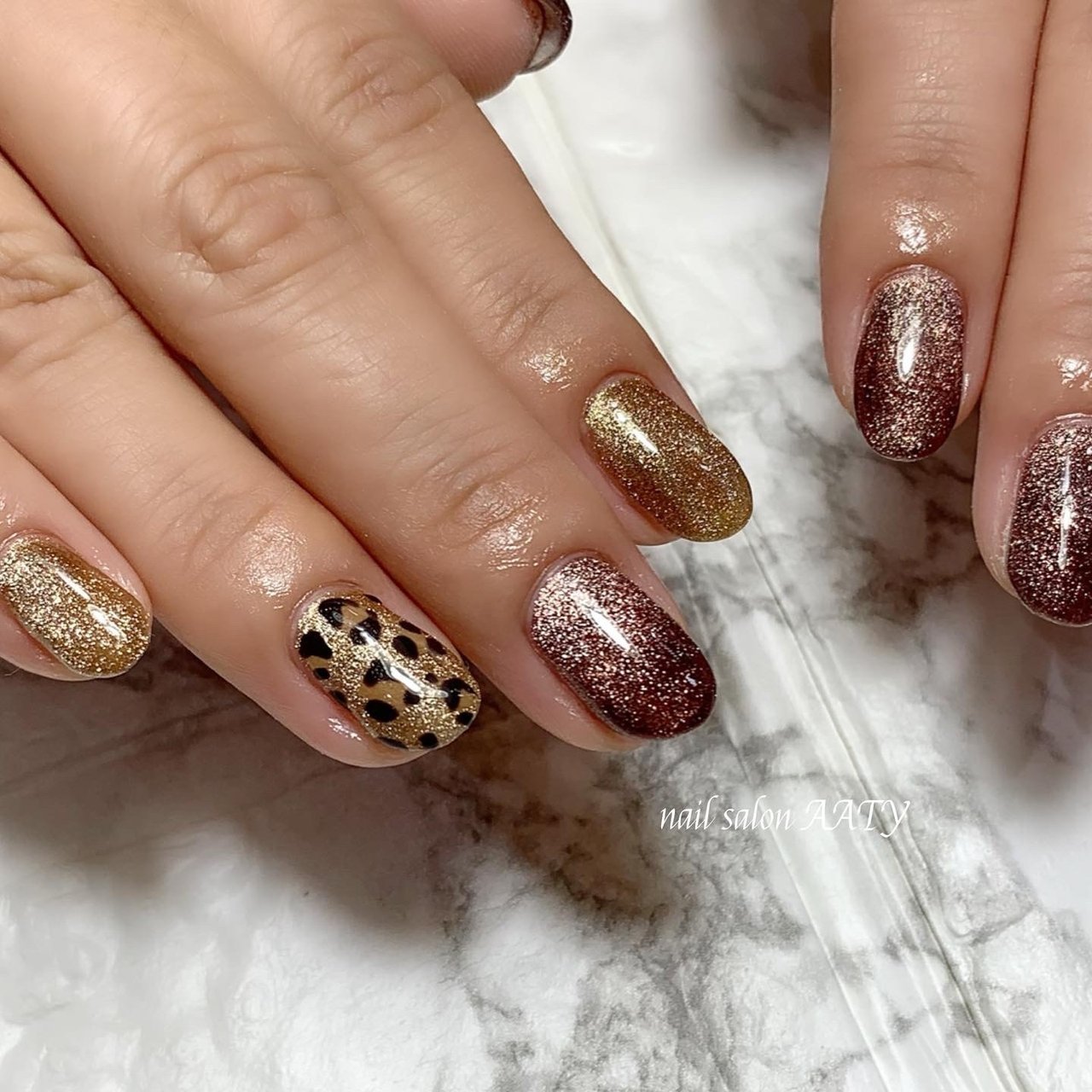 秋 冬 ハンド アニマル柄 お客様 tynailのネイルデザイン No ネイルブック