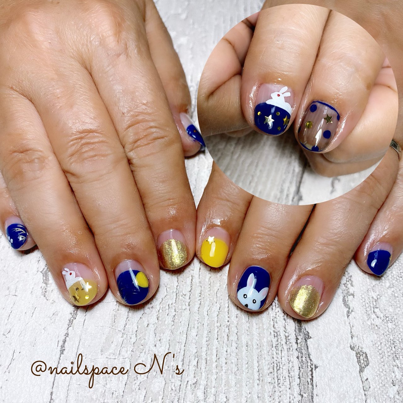 秋 ハンド 変形フレンチ キャラクター ショート Naluluのネイルデザイン No ネイルブック