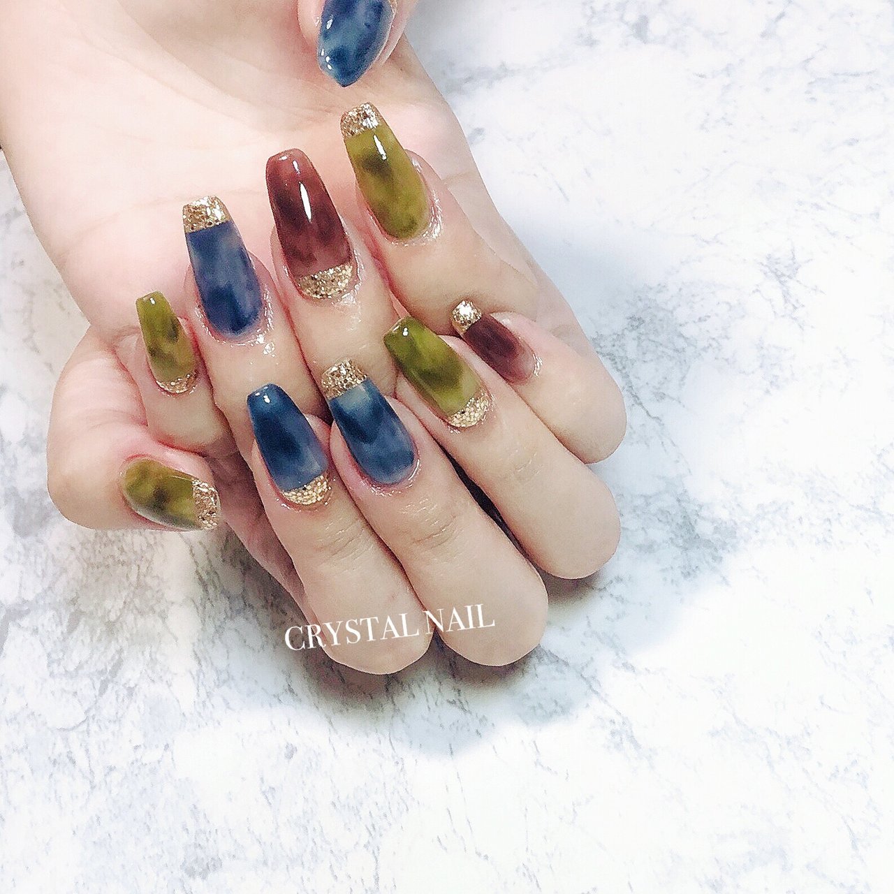 秋 旅行 ライブ パーティー ハンド Crystal Nailのネイルデザイン No ネイルブック