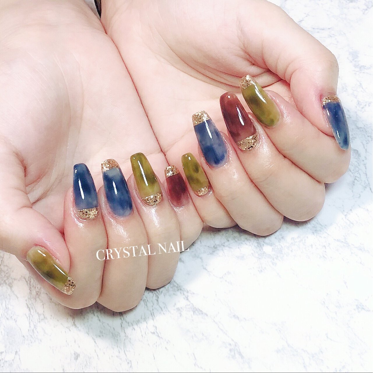 秋 旅行 ライブ パーティー ハンド Crystal Nailのネイルデザイン No ネイルブック