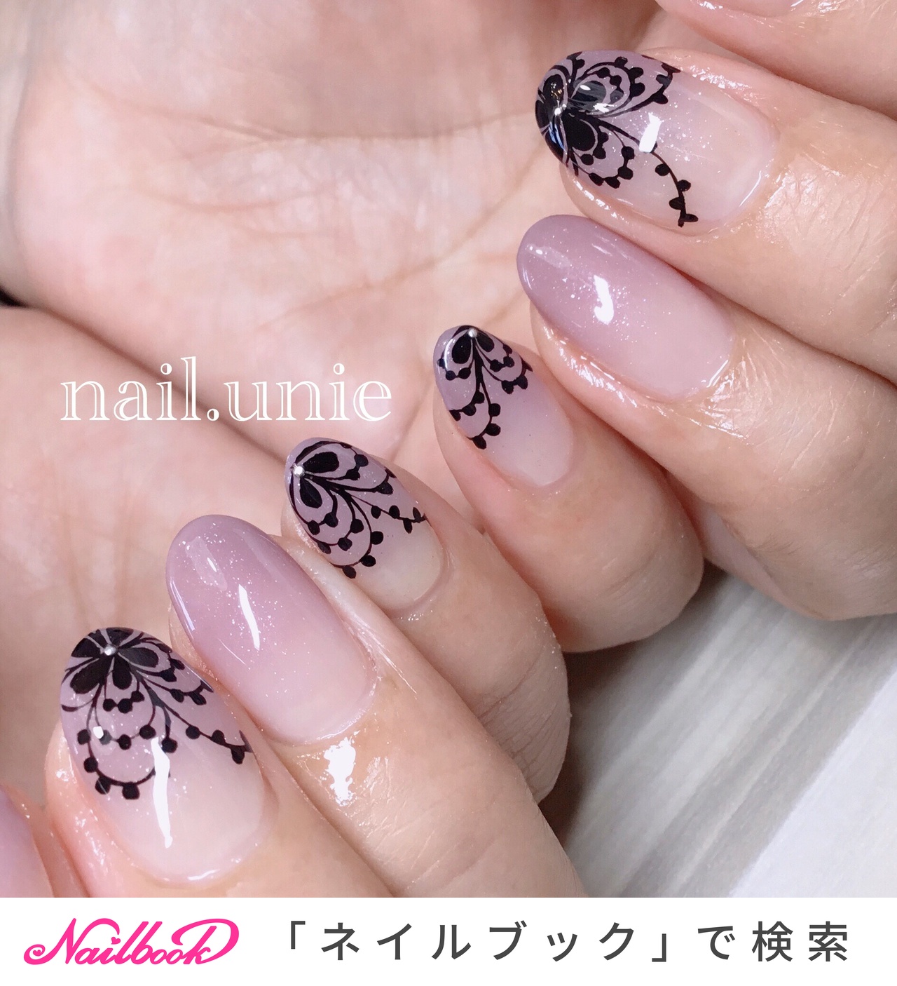 人気順 手書きレースネイルのネイルデザイン ネイルブック