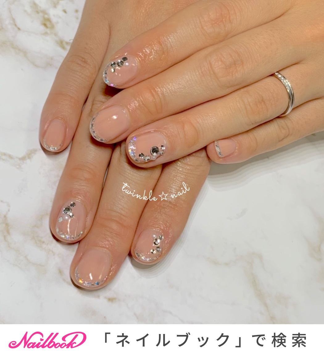 ブライダル ベージュ マニキュアのネイルデザイン ネイルブック