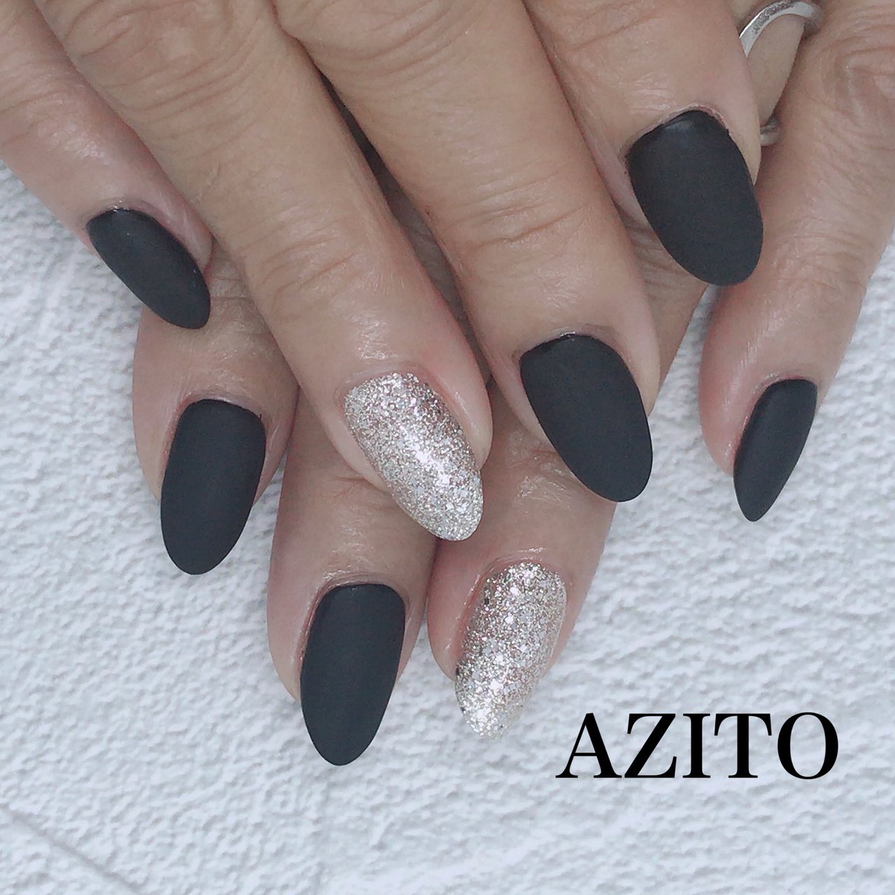 オールシーズン ハンド シンプル ラメ ワンカラー Azito Nailのネイルデザイン No ネイルブック