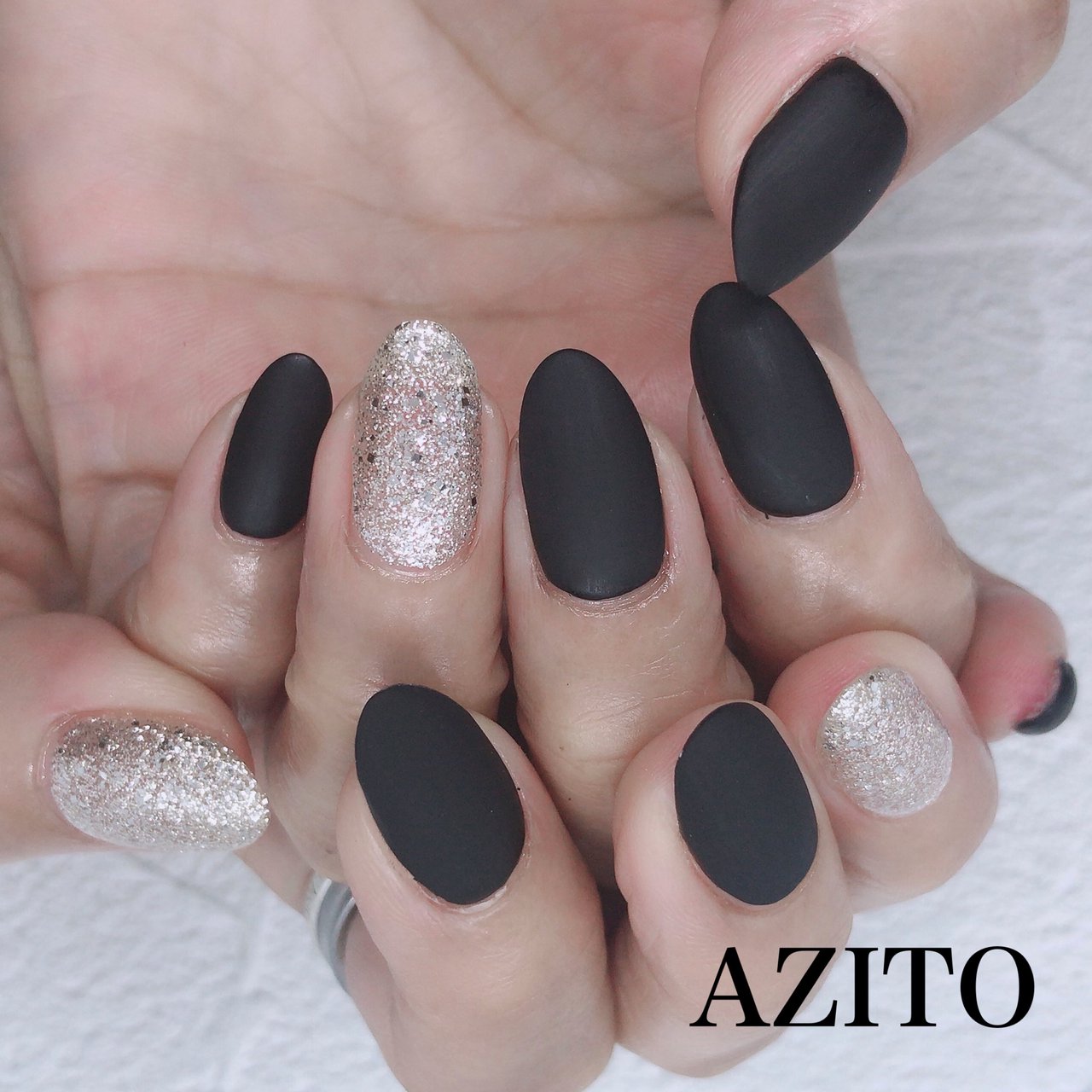 オールシーズン ハンド シンプル ラメ ワンカラー Azito Nailのネイルデザイン No ネイルブック