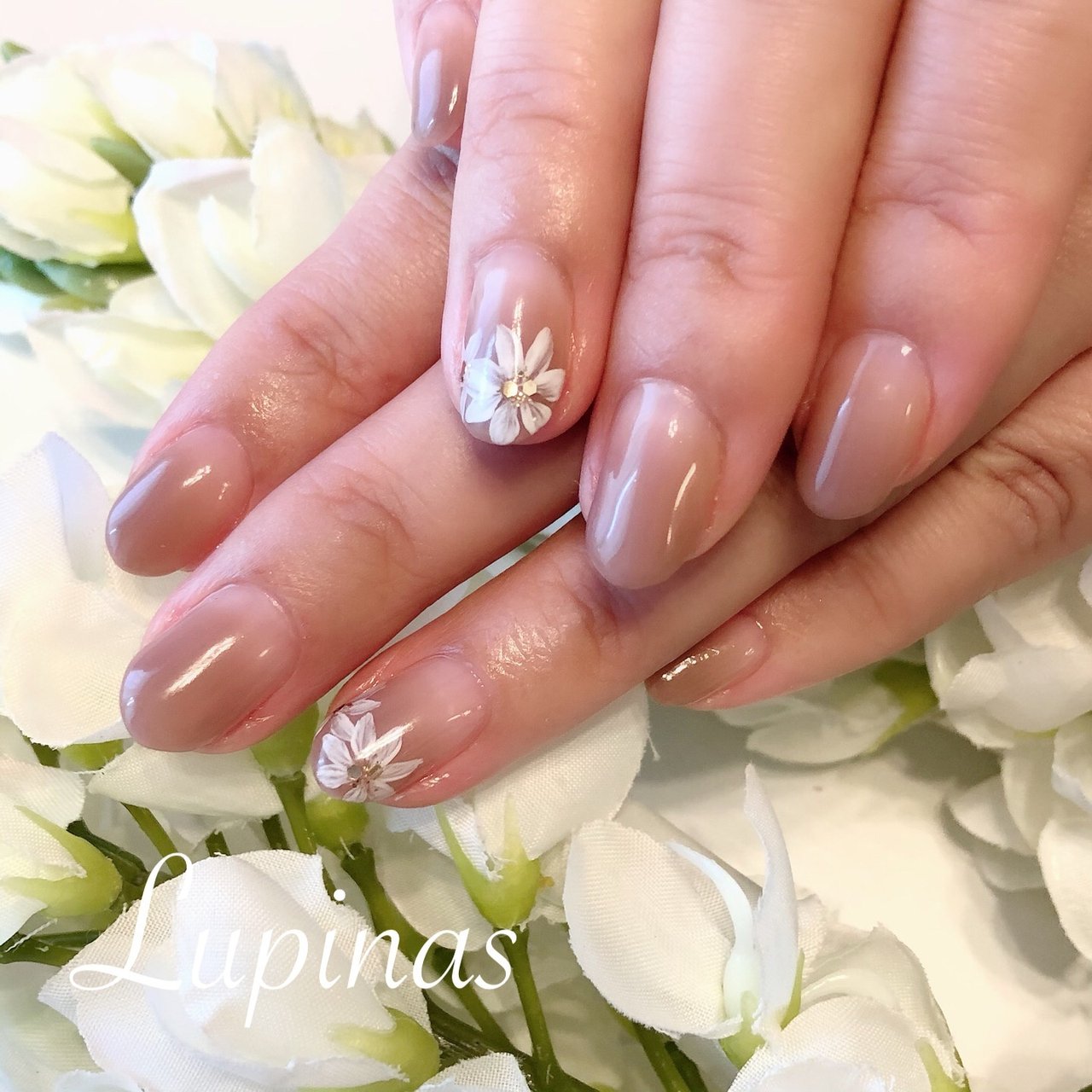 オールシーズン オフィス ハンド グラデーション フラワー ネイルサロンルピナスのネイルデザイン No ネイルブック