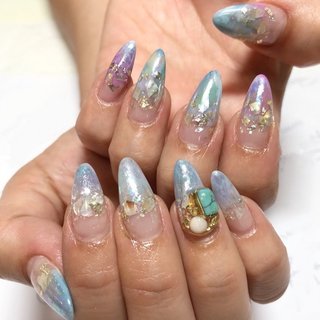 人気順 ブルー 青 ニュアンススカルプのネイルデザイン ネイルブック