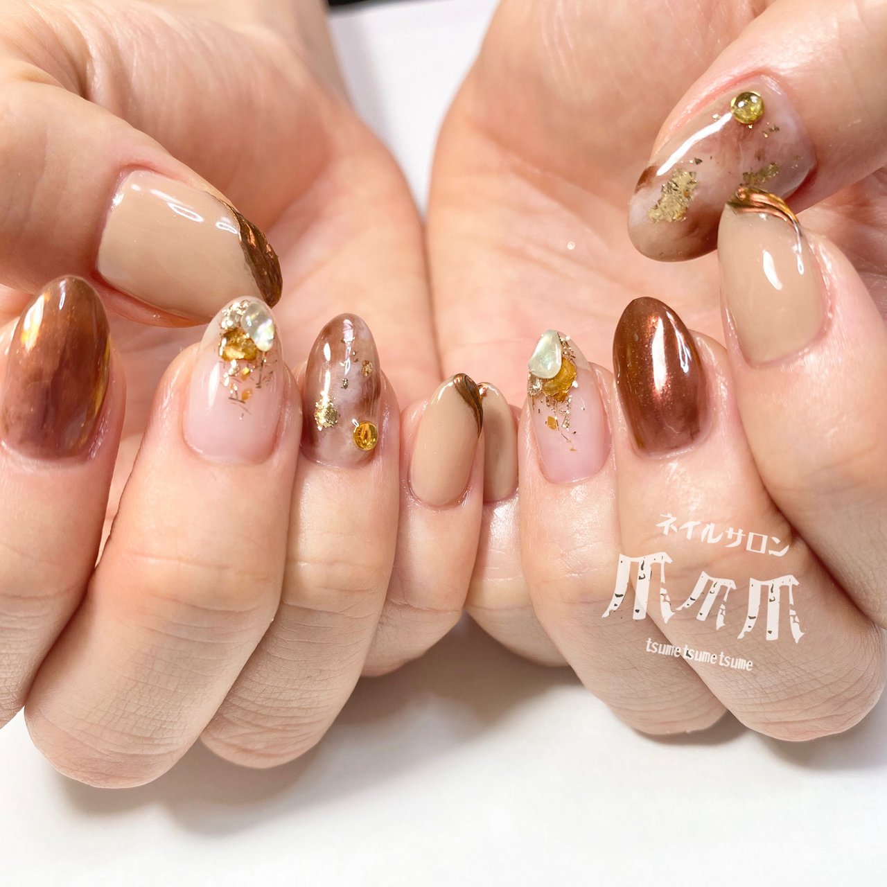 秋 ハンド ワンカラー シースルー タイダイ ネイルサロン爪爪爪のネイルデザイン No ネイルブック