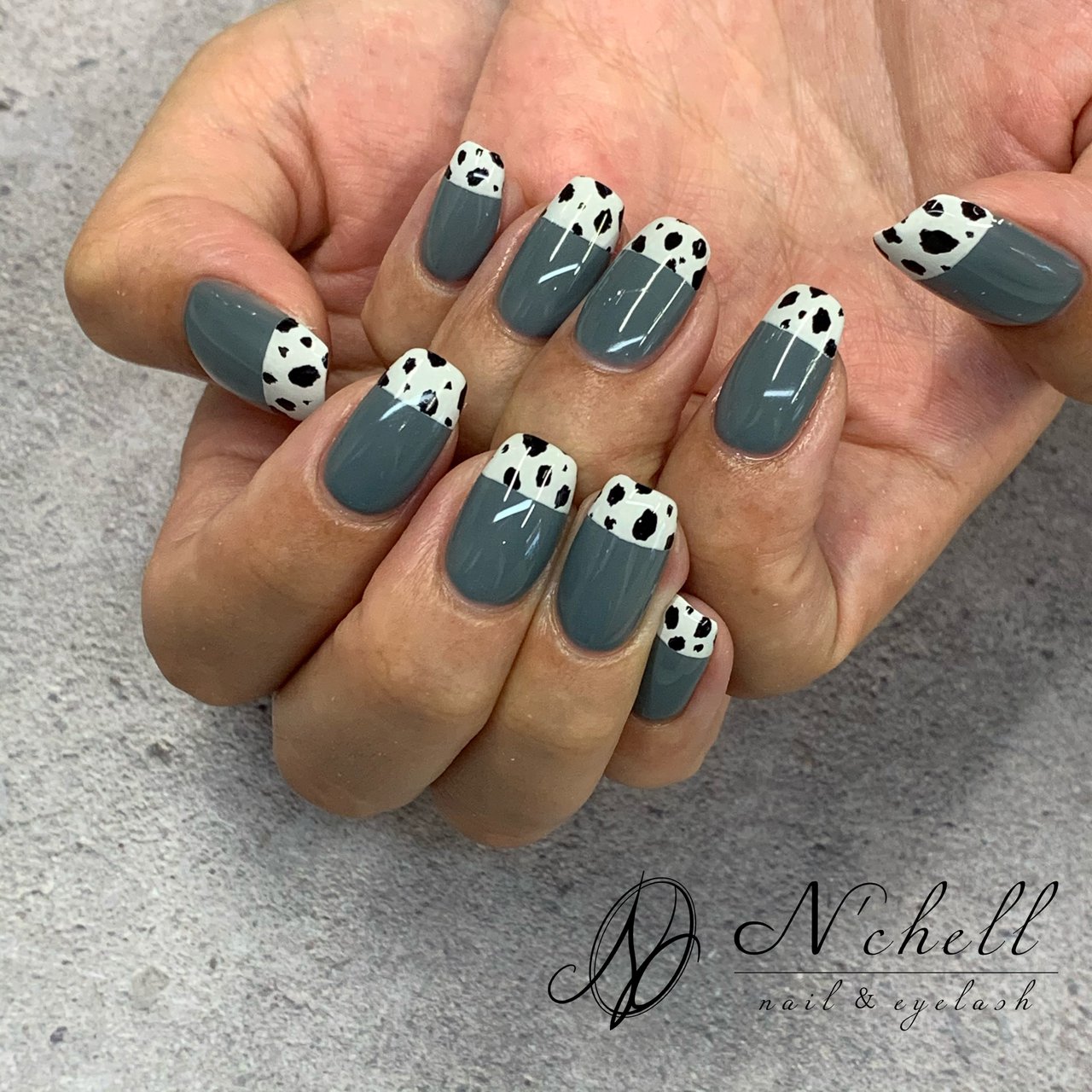 秋 ハンド フレンチ 変形フレンチ アニマル柄 森下 七海のネイルデザイン No ネイルブック