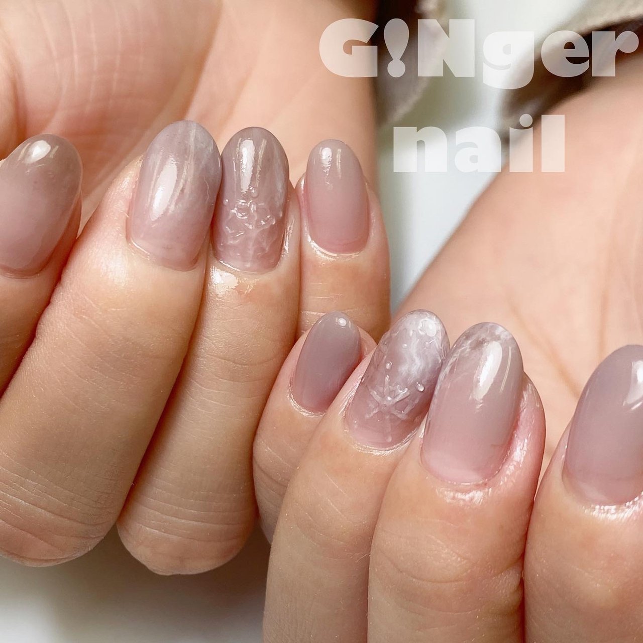 冬 オールシーズン オフィス パーティー ハンド Ginger Nail 代々木 ジンジャーネイルのネイルデザイン No ネイル ブック