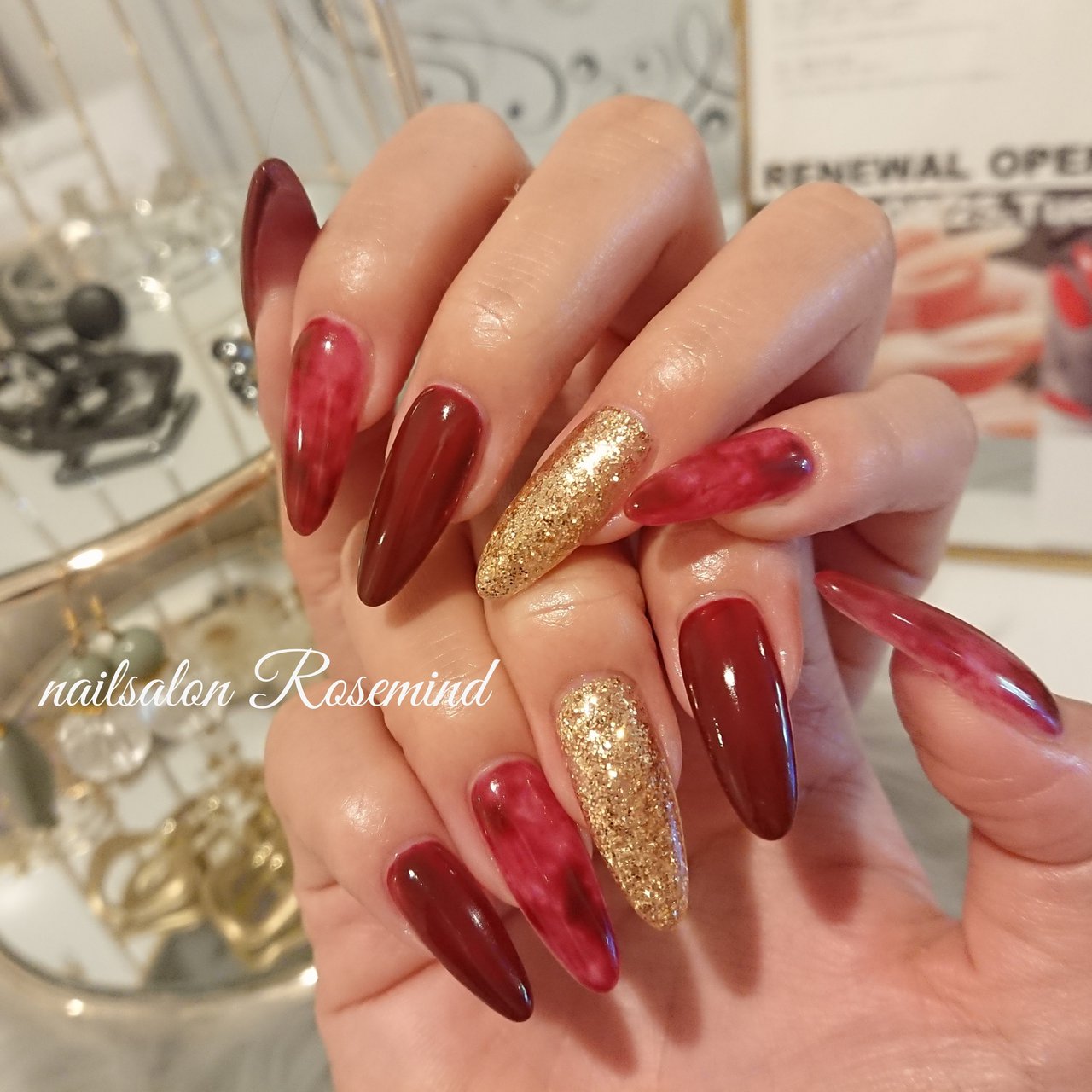 秋 冬 ハンド ラメ タイダイ Nail Rosemindのネイルデザイン No ネイルブック