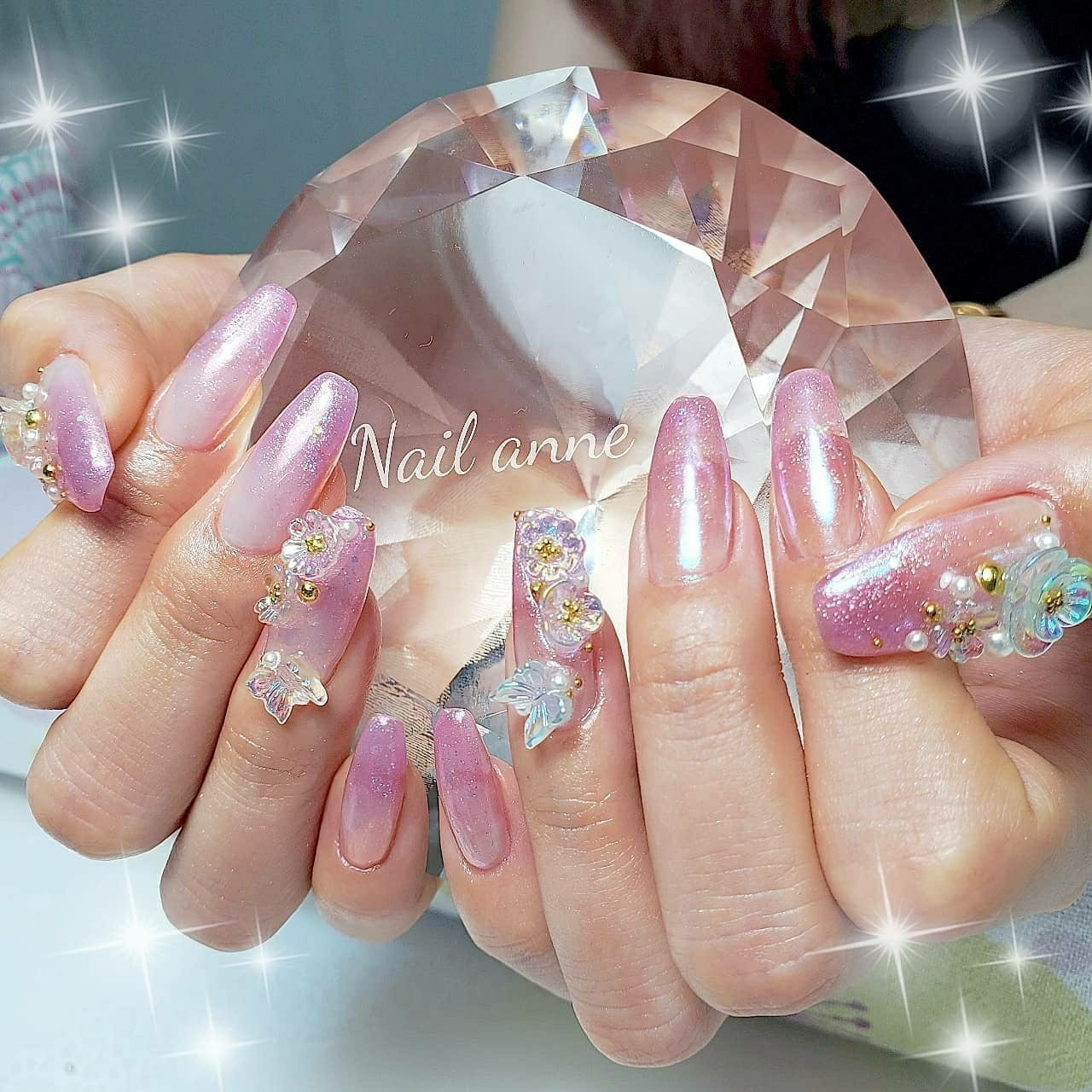 オールシーズン ハンド ビジュー フラワー 3d Nail Anneのネイルデザイン No ネイルブック