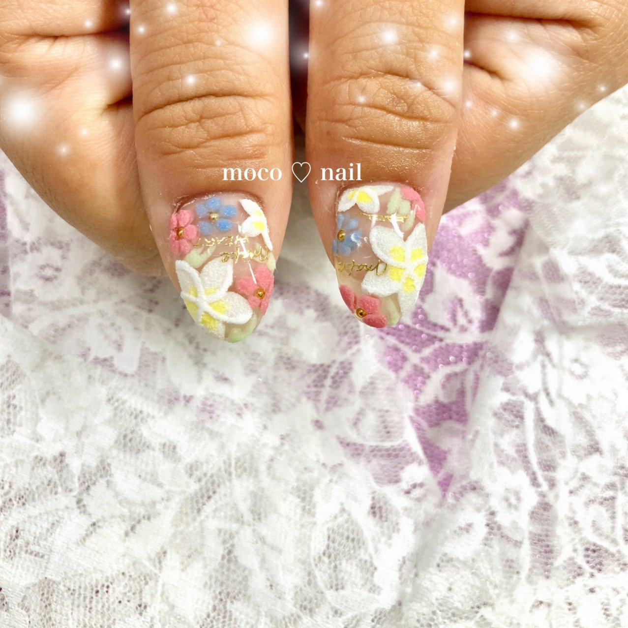 ハンド フラワー 3d トロピカル ミラー Moco Nailのネイルデザイン No ネイルブック