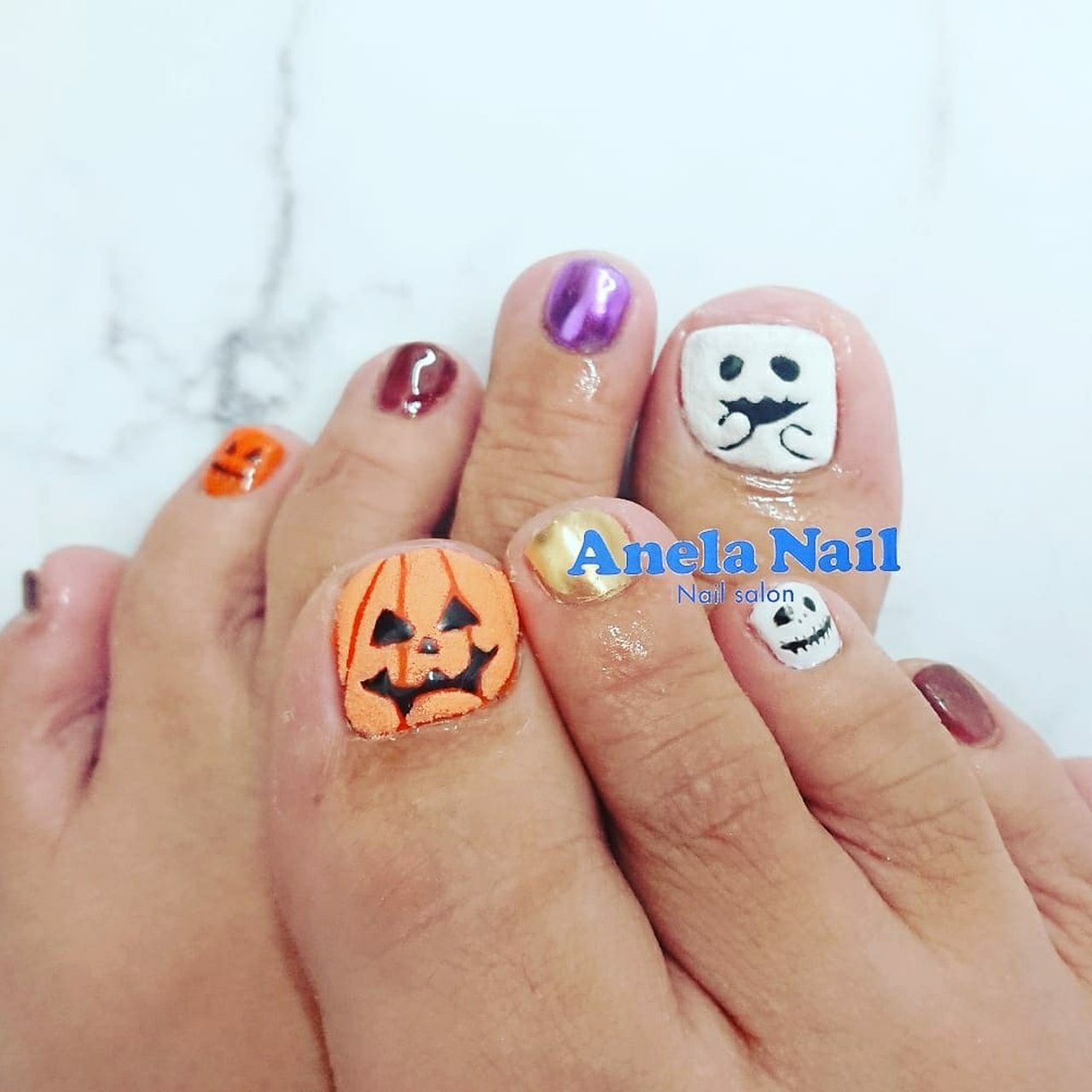 秋 ハロウィン フット キャラクター シュガー Anelanailのネイルデザイン No ネイルブック