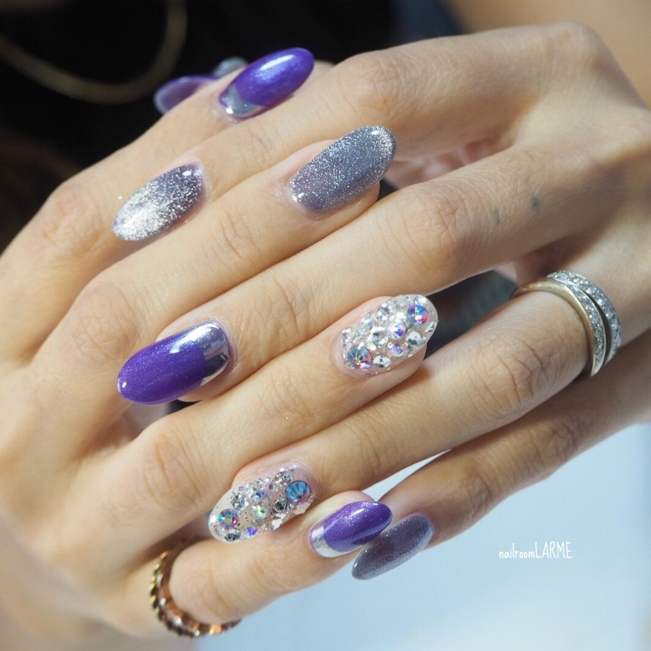 ハンド パープル シルバー Nailroomlarmeのネイルデザイン No ネイルブック