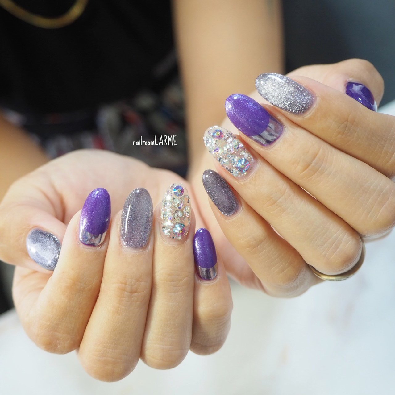 ハンド パープル シルバー Nailroomlarmeのネイルデザイン No ネイルブック