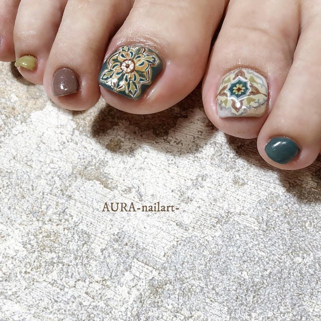 秋フットネイル特集𓆸 保存版