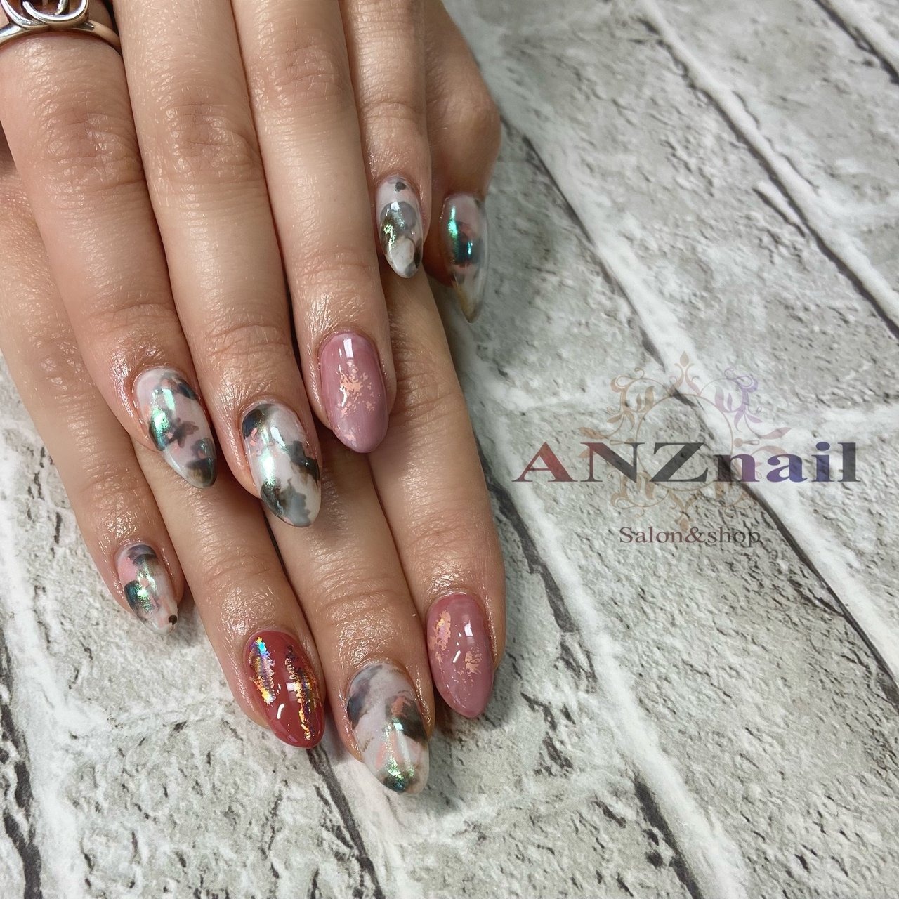 秋 冬 ハンド タイダイ ニュアンス Anznail 旭川市ネイルサロン ネイリストあんず のネイルデザイン No ネイルブック