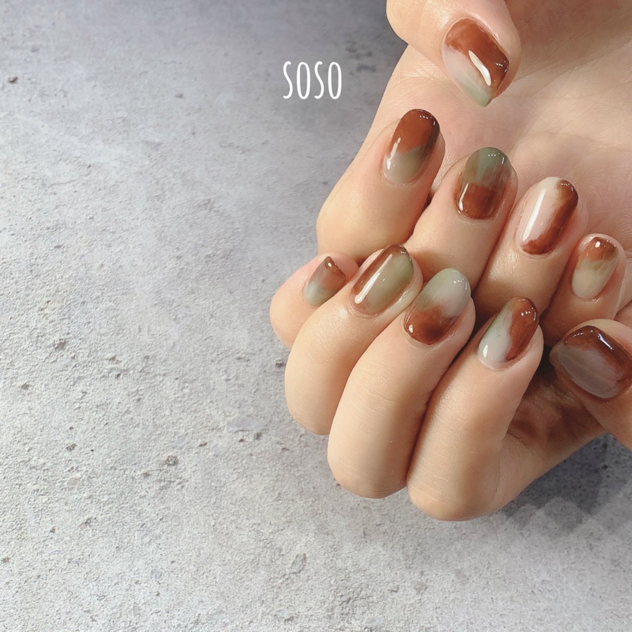 秋/冬/ハンド/ニュアンス/マーブル - mocoのネイルデザイン[No.5716162