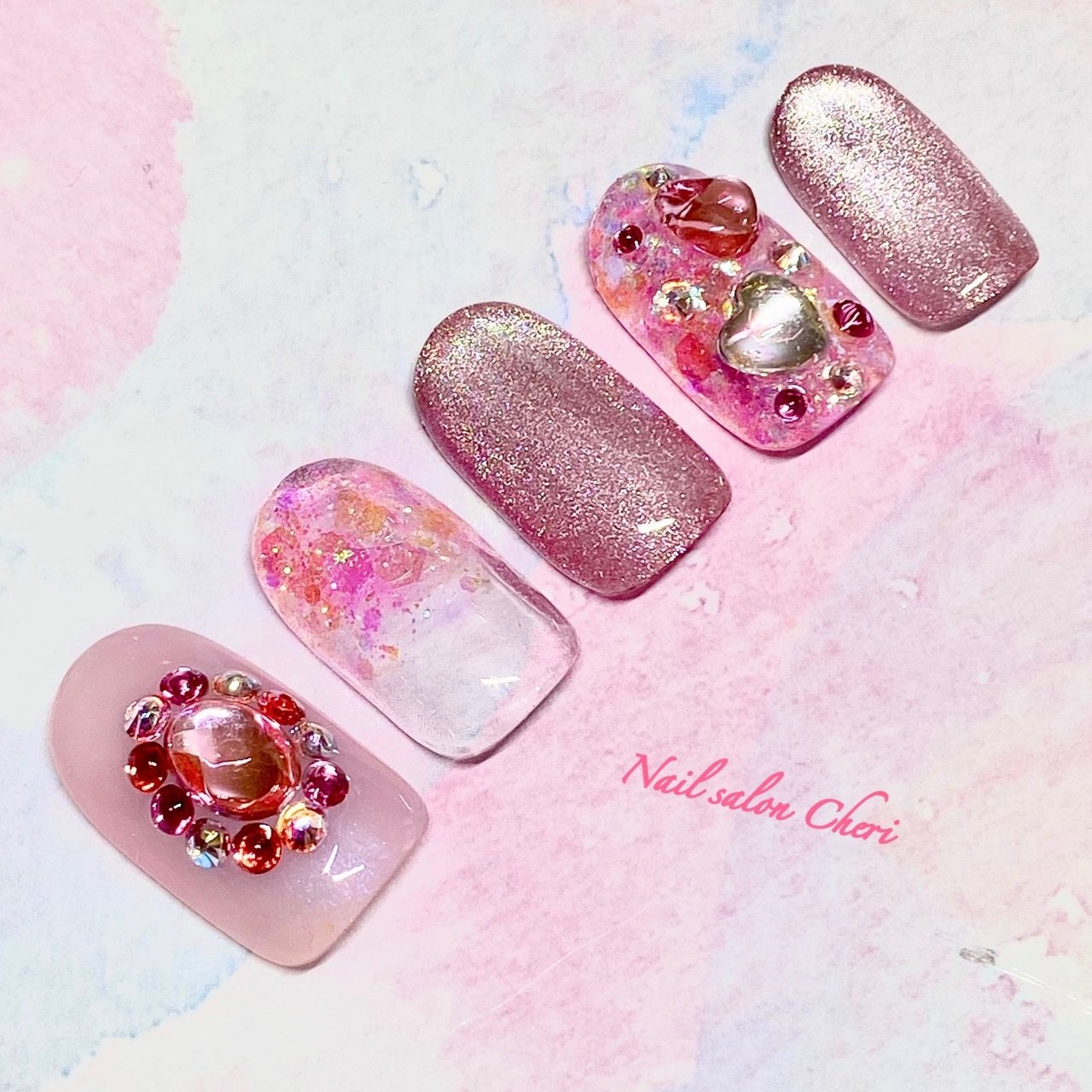 RADY.nail shop様 🍒 ・ ・ ・ ・ 可愛すぎてたまらない 🍒とギンガムチェック