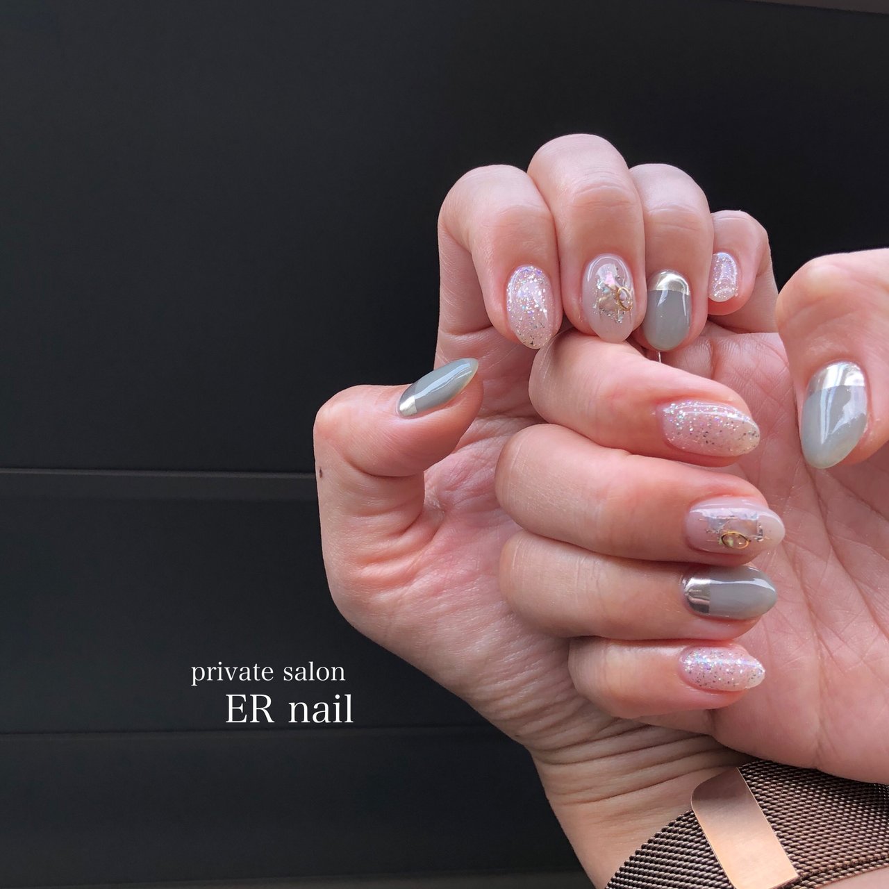 秋 冬 オールシーズン ハンド ラメ Er Nailのネイルデザイン No ネイルブック