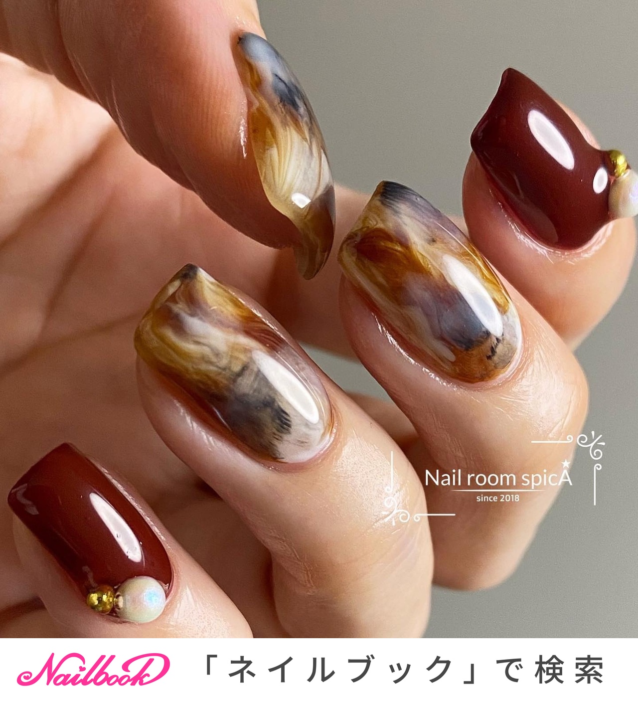 ワンカラー ボルドー セルフネイルのネイルデザイン ネイルブック