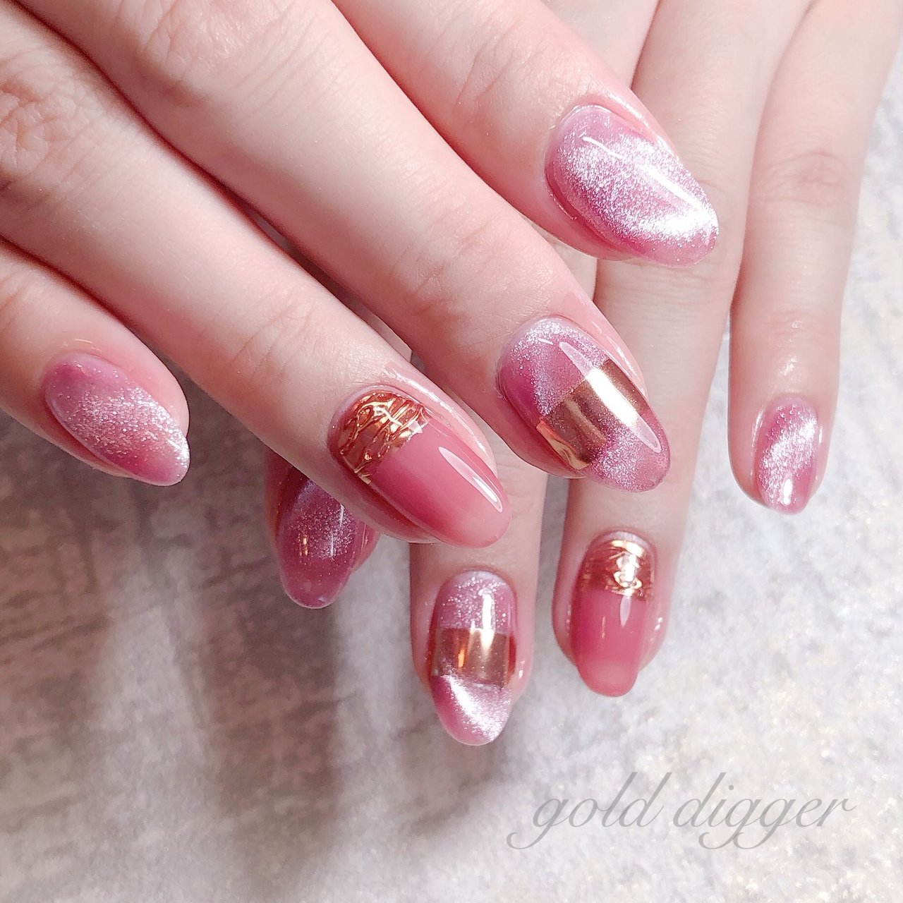 秋 冬 オフィス 女子会 ハンド Nail Salon Golddiggerのネイルデザイン No ネイルブック