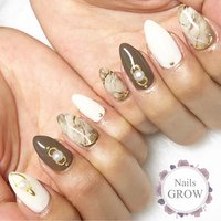 大理石 チェーンのネイルデザイン ネイルブック