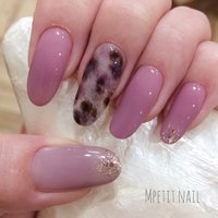 控えめレオパードのネイルデザイン ネイルブック