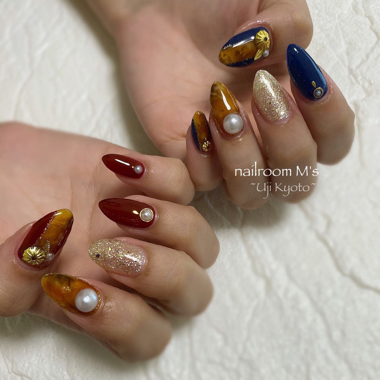 秋 冬 ハンド パール べっ甲 Msnail123のネイルデザイン No 574 ネイルブック