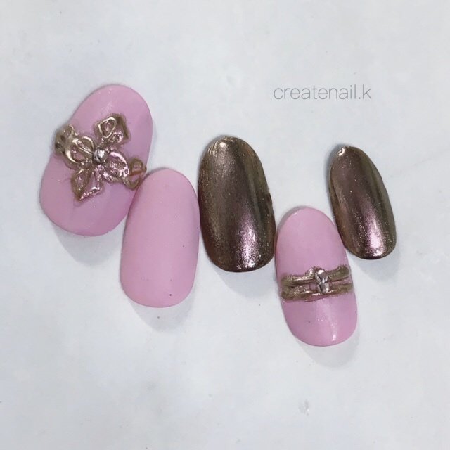 秋 ハンド マット ミラー ショート Createnail Kanaのネイルデザイン No ネイルブック