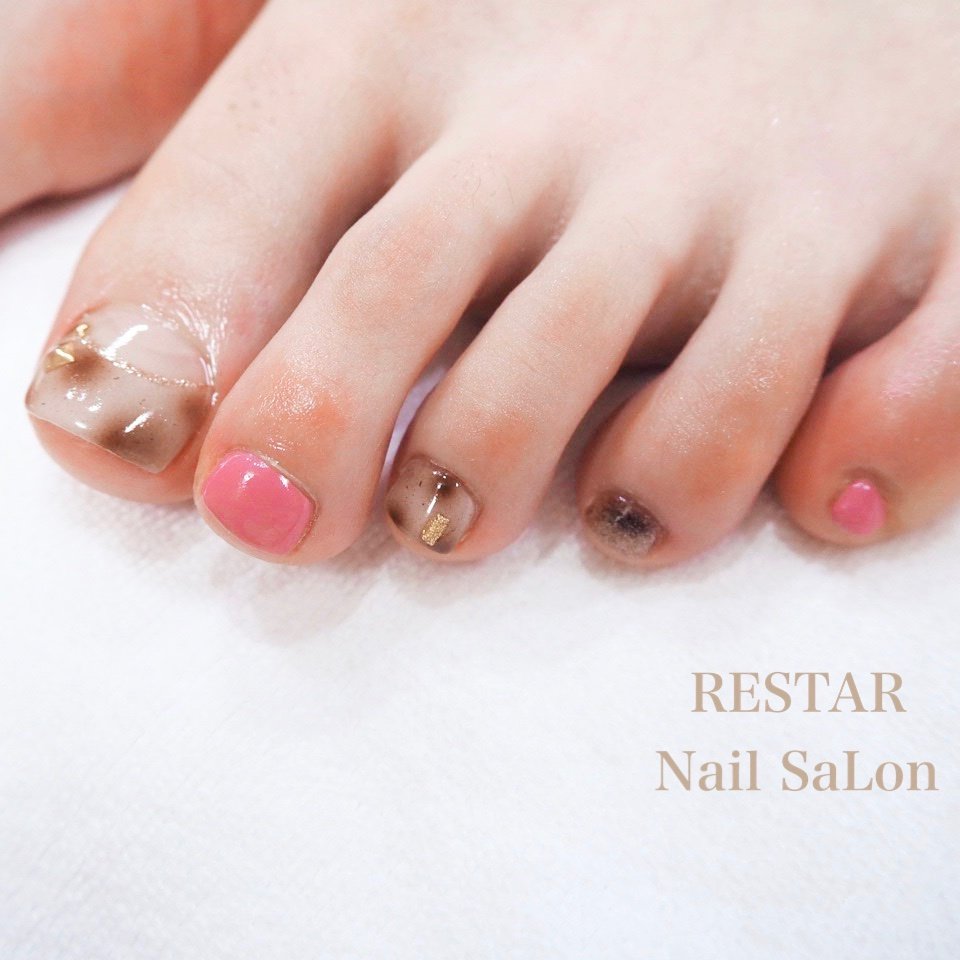 秋 冬 旅行 パーティー フット Restar Nail Salon リスターネイルサロン のネイルデザイン No ネイルブック