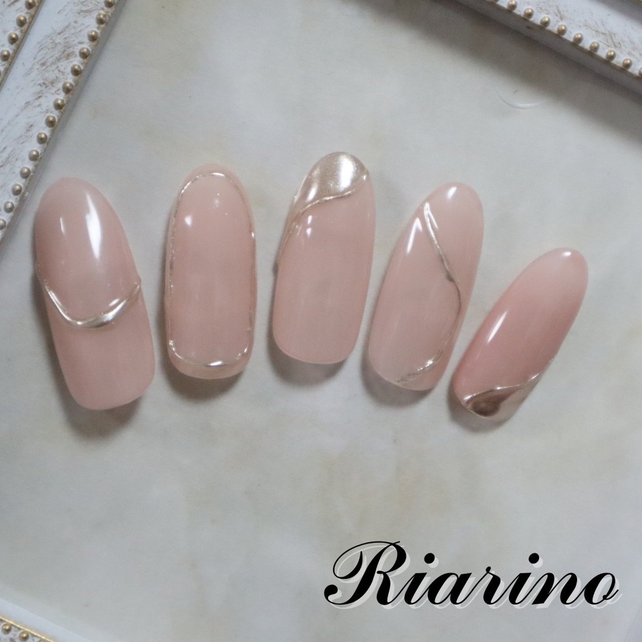オールシーズン オフィス デート 女子会 ハンド Riarino オーダーネイルチップ販売のネイルデザイン No ネイルブック